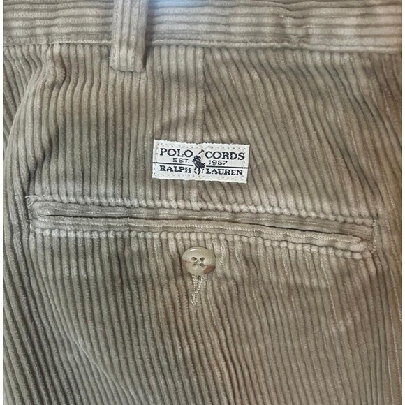 Vintage Polo Ralph Lauren Mens 34x30 Khaki Beige Corduroy Pants - Picture 5 of 6